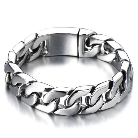 room 101 box chain steel|Room 101 Men's Stainless Steel Thick Cuban Chain Bracelet .